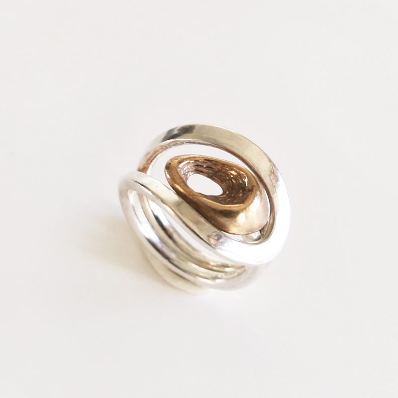 Anello collezione Acqua - argento e bronzo